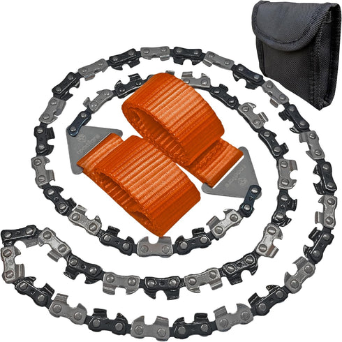 Pocket Chainsaw, 36 Inch Manual Hand Chain with 48 Bidirectional Teeth for Fast Easy Cutting, Camping Survival Gear