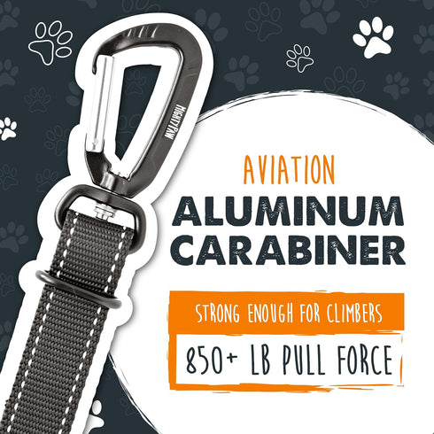 Mighty Paw Dog Seat Belt for Car, Heavy-Duty Design with Aviation Grade Aluminum Carabiner, Adjustable Harness for Pets