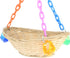 1914 Bonka Bird Toys Basket Swing - Colorful Bamboo Chew Swing for Parrots, Quaker, Parrotlet, Budgie