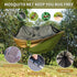 Portable Camping Hammock with Net, Lightweight Double Hammocks with Tree Straps, Parachute Nylon for Hiking Green&Khaki