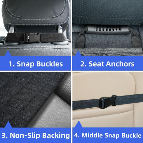 2 Pack, PETICON Front Seat Cover Full Protection Dog Car Seat Cover with Side Flaps, Nonslip Scratchproof Captain Chair