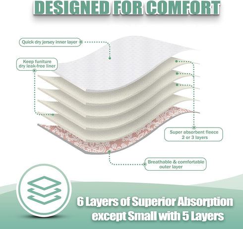 wegreeco Luxury Washable Reusable Dog Diapers, 3 Pack (Stylish Pattern, Lace, Large) - Female Doggie Diapers