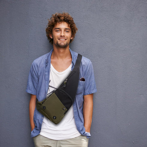 Peicees Waterproof Sling Bag, Crossbody Bag for Men Women, Slim Chest Backpack for Travel Hiking