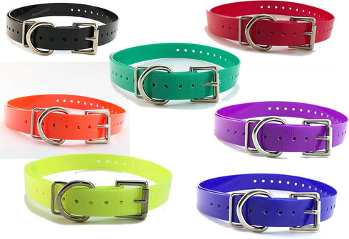 Sparky Pet Co Neon Orange Roller Buckle High Flex Dog Collar, 3/4", Compatible with Garmin