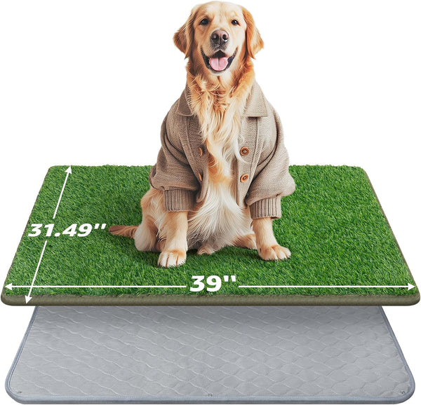 Dog Grass Mat with Pee Pad: Artificial Indoor Grass Potty Training Pads