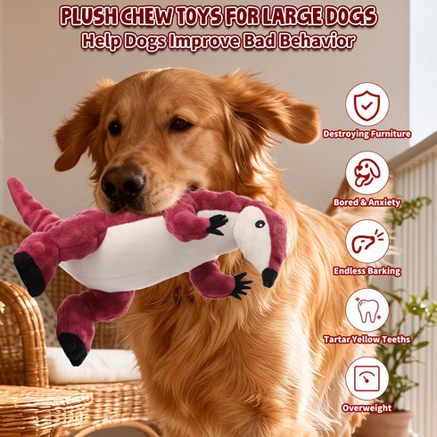 loncoldy Plush Chew Toys for Large Dogs, Squeaky Dog Toys, Stuffed Animal Dog Plush Toy for Small Medium and Large