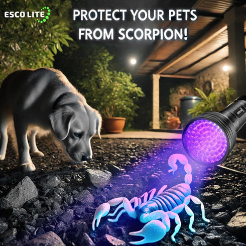 ESCO LITE UV Flashlights Black Light for Pet Urine Detection, 51 LED Flashlight for Stains
