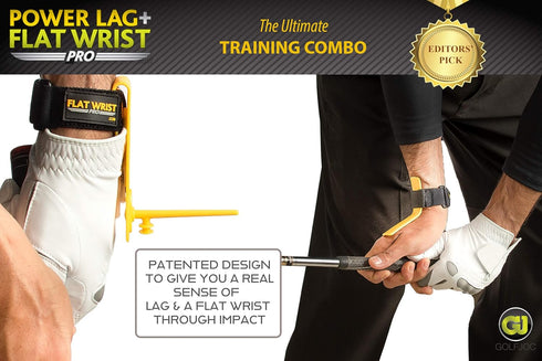 Golf Swing Training Aids - Lag Trainer and Flat Wrist Trainer for Chipping, Slice, Full Swing