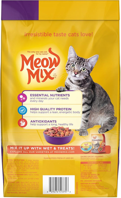Meow Mix Original Choice Dry Cat Food, Complete & Balanced Nutrition, 3.15 Pound (Pack of 4)