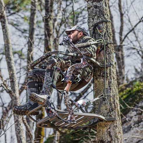 Tree Stand Bow Holder - 12 Teeth Adjustable Hunting Bow Rest for Easy Installation and Accessory Use