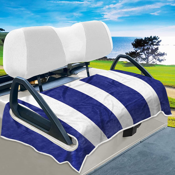 YOKYHOM Summer Golf Cart Seat Covers, 100% Microfiber Towel Blanket Keeps Seat Cool and Clean, Fits 2-Seat Golf Carts