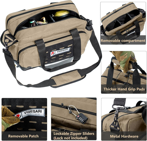 Pistol Range Bag, Tactical Gun Case for Handguns, Ammo Bag, Shooting Accessories