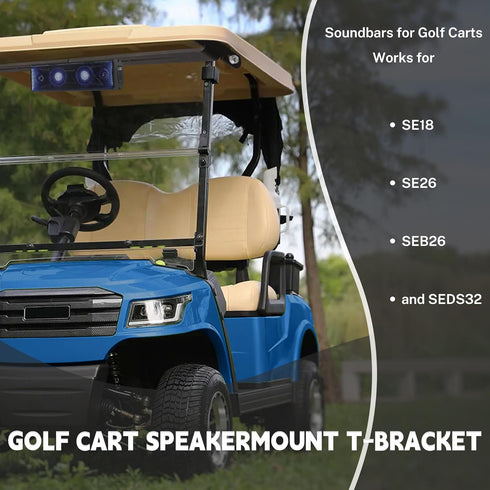 ZNZMAIO SE18, SE26, SEB26, SEDS32, Golf Cart Soundbar Mount T-Bracket - Compatible w/ Adjustable Steel Roof Mount