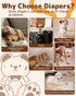 Female-40PCS, 360 Dono Dog Diapers Disposable Pull it Up Diapers for Dogs Female with Stretchy Waist, Diapers