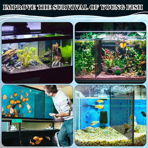 8Pcs Plastic Mesh Canvas Sheets for Embroidery Aquarium Fish Tank Divider, Plastic Grid Isolation Board Partition
