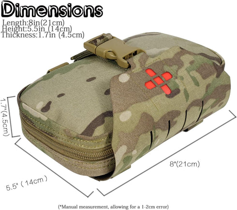 Immediate Ifak Pouch-Rapid Deployment Tactical MOLLE Trauma Kit Pouches, Quick Release Tear-Off Medical First Aid Kit