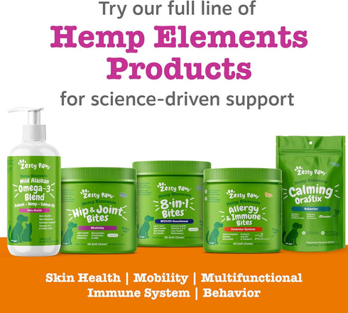 3 6 Immune 16oz Zesty Paws Salmon Omega Oil Hemp for Dogs and Cats with Wild Alaskan Salmon Oil Omega and Fatty Acids