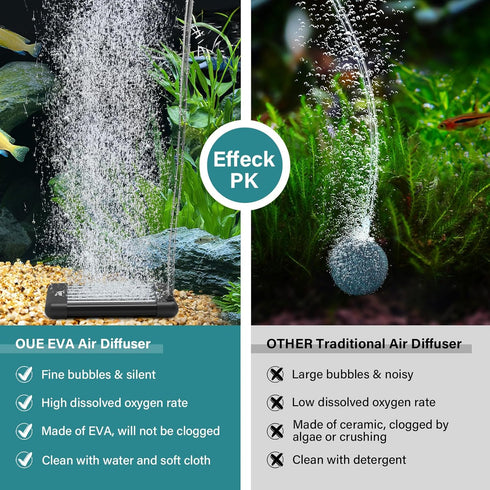 hygger Non-Clogging Fish Tank Bubbler, Aquarium Air Stone with Special EVA Material for Hydroponics