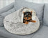 Dog Cave Bed for Small Dogs Cats, Anti-Anxiety Calming Plush Bed, Fluffy Covered Hooded Cozy Burrow, Washable,