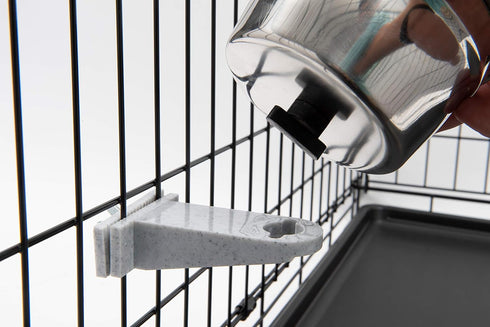 Lixit Quick Lock Cage Bowls for Dogs, Cats, and Rabbits, 20oz, Stainless Steel