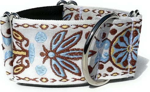Martingale Dog Collar for Greyhound, Saluki, Whippet, 2In Wide (L 14In-18In) with Leash Set, White