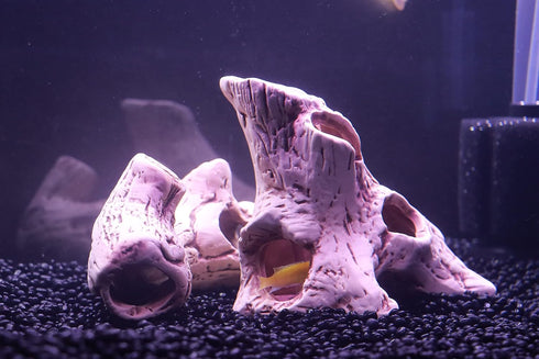 ALEGI Aquarium Decoration Rock Caves, Safe Hideaway for Shrimp, Cichlid, Betta Fish (TreeStumpL+S)