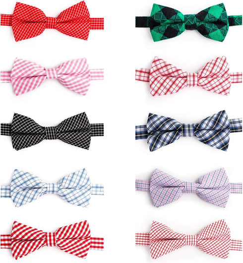 Segarty Dog Bow Tie Plaid, Adjustable Bow Collar for Small Medium Large Dogs, Pet Grooming Bows for Weddings and