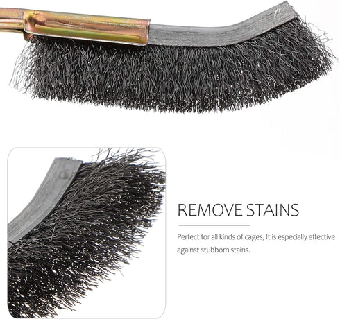 2pcs Bird Cage Cleaning Brush, Long Handle Feeder Wire Brush Cleaner for Parrot Pet Cage
