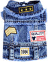 Cool Blue Dog Jean Jacket - Small Pet Outfits for Dogs and Cats, Denim Coats, Vest for Boys and Girls, Puppy Shirts