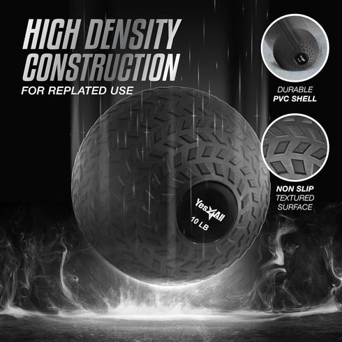 Yes4All 10-40lb Slam Balls, Weighted Ball Weight, Durable PVC Sand Filled Workout Dynamic Slam Ball for Core Strengthen