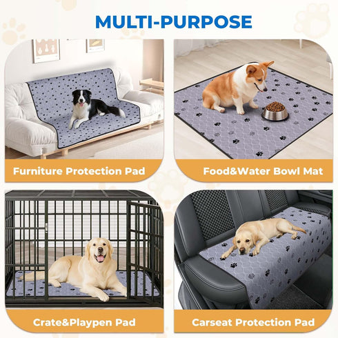 2 Pack 63"x63" Fostanfly Non-Slip Washable Pee Pads for Dogs, Large Ultra-Absorbent and Leak-Proof Reusable Potty
