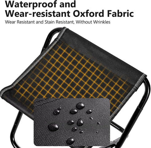 OOPTREVOL 265 LBS, Camping Stool, Portable Stool, Folding Camping Chairs for Adults, Collapsible Chairs, Pocket Seat
