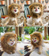 Lion Mane Wig for Cat Costume, Adjustable Washable Fancy Hair Dress for Halloween, Christmas, Easter (Brown)