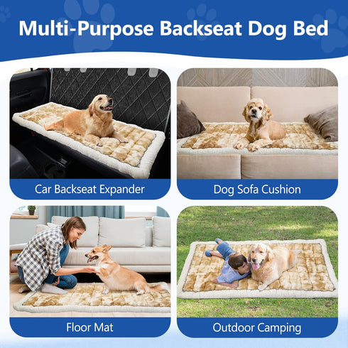 Thickened Dog Bed for Car Back Seat, Upgraded Bottom Non-SlipFits Hard Bottom car seat Cover for Dogs, Premium Mixed