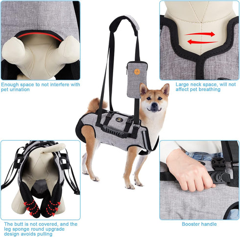 Ownpets Dog Sling Harness - Outdoor Sling Bag for Spine Protection, Whole Body Support for Aged Dogs, XXL