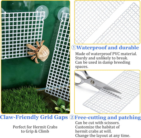 (4 Hamiledyi Hermit Crab Climbing Toys Hermit Crabs Plastic Climbing Grids Platform Ladder Bridge with Suction Cups