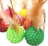 10Pcs Colorful Rainbow Flutter Balls with Feather and Bells for Indoor Outdoor Kitty Kitten Interactive Play