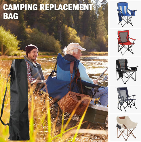1Pack Camping Chair Bag Replacement, Camp Folding Chair Bag, Black, (Just A Bag, No Chair)
