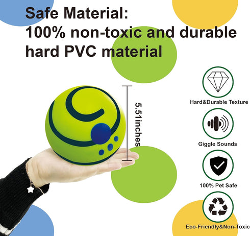 Wobble Giggle Ball Dog Toy, Squeaky Interactive Chewing Ball for Training, Indoor Outdoor Use