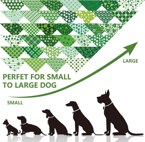 36Pcs, 18 18 27 Whaline St. Patrick's Day Dog Bandana Triangle Pet Scarf Adjustable Puppy Neckerchief Green Shamrock
