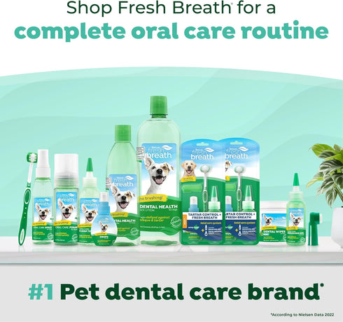 TropiClean Fresh Breath & Tartar Control System for Large Dogs, Dog Toothpaste & Brush, Dental Gel for Dogs