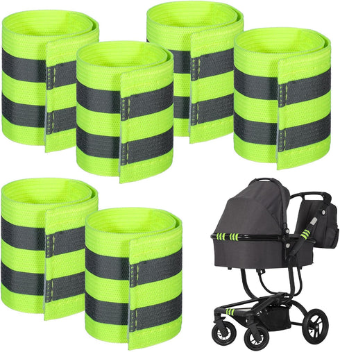 Apojgitn 6 Pack Reflective Bands for Strollers, High Visibility Reflective Bands Wristbands Durable