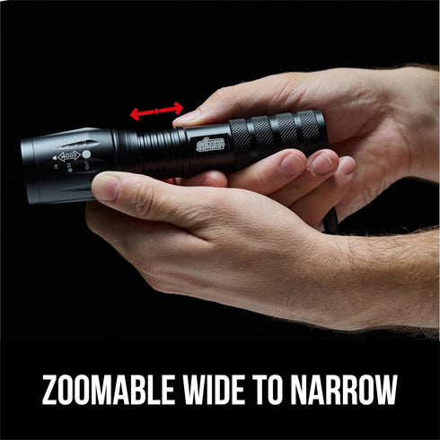 GORILLA GRIP Powerful LED Tactical Flashlight, 750 FT High Lumens, Water Resistant, Mini Flash Light for Camping