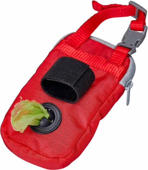 Blueberry Style Red Dog Waste Bag Dispenser, Dog Poop Bag Holder with 1 Roll of Free Poop Bags