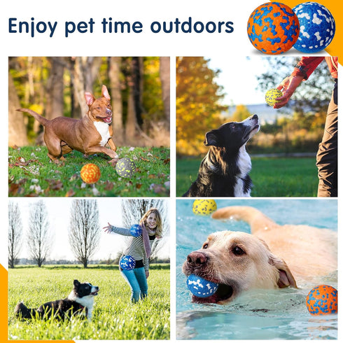 Leyndo 10 Pack Dog Balls for Aggressive Chewers - 2.5" Interactive Tennis Balls for Dogs of All Sizes
