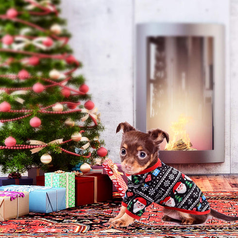 HYLYUN Dog Christmas Shirt - 2 Packs of Soft Breathable Pet Shirts for Small Dogs and Cats, Christmas Printed Clothing