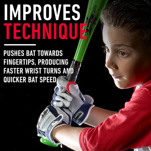 Franklin Sports Baseball Bat Swing Trainer - Gator Grip Trainer, Baseball and Softball Hitting Aid, Knuckle Aligner