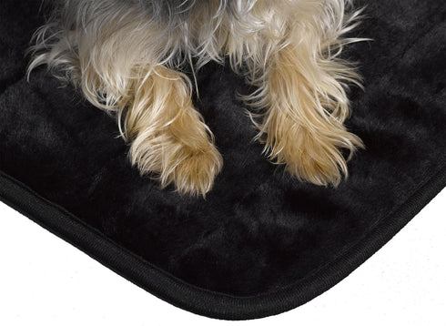 MidWest Homes for Pets Quiet Time Pet Bed Deluxe Black Fur Pet Mat 30" x 19"