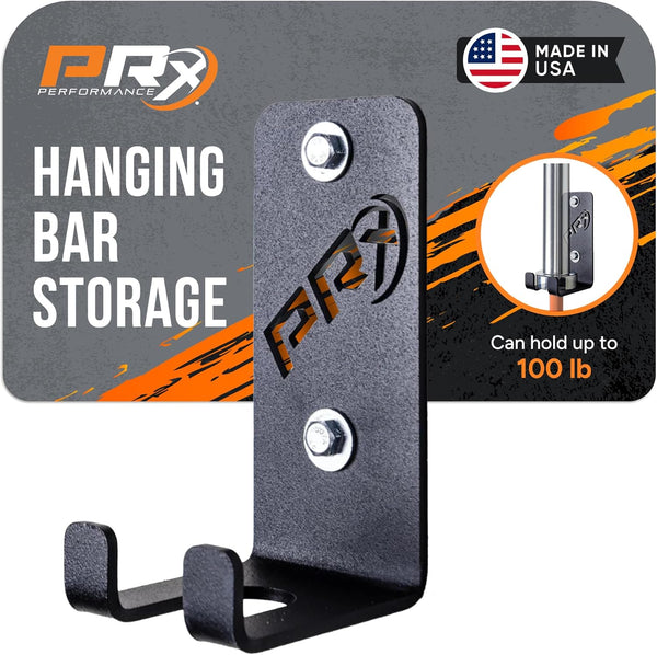 PRx Performance Wall-Mounted Barbell Rack - Durable American-Made Black Storage Solution for Home & Commercial Gyms,