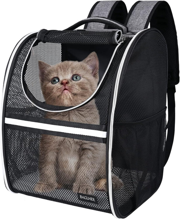 BAGLHER Pet Carrier Backpack, Ventilated Design, Pet Travel Backpack with Comfortable Shoulder